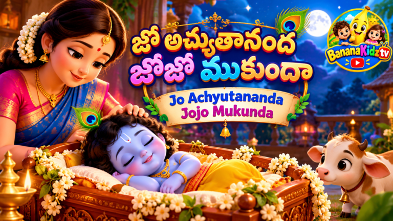 Jo Achyutananda Jojo Mukunda Telugu Lullaby - Baby Krishna sleeping with mother Yashoda | Banana Kidz TV